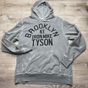 Roots of Fight Hoodie Mike Tyson Brooklyn Mens XL Gray Cotton Boxing Sweatshirt